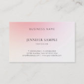 Minimalistisch modern elegant lichtroze kleurenlux visitekaartje (Achterkant)