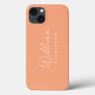Minimalistisch modern Elegant Monogram Peach Koral Case-Mate iPhone Case