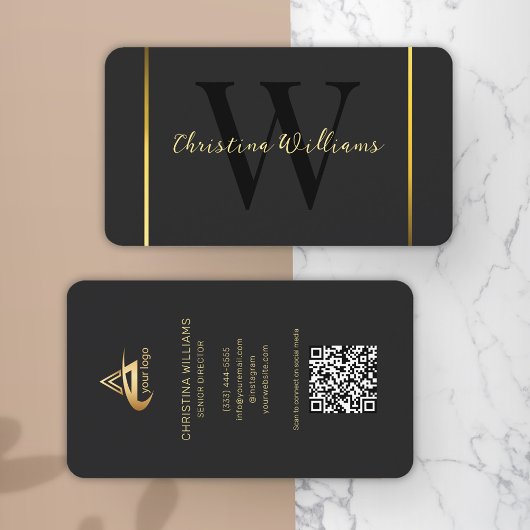 Minimalistisch Modern Elegant Monogram Professiona Visitekaartje
