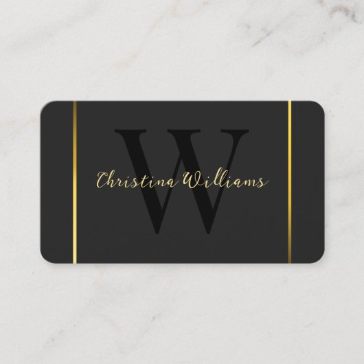 Minimalistisch Modern Elegant Monogram Professiona Visitekaartje (Voorkant)