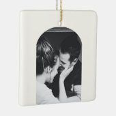 Minimalistisch Modern Elegant Photo Wedding Couple Keramisch Ornament (Rechts)