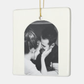 Minimalistisch Modern Elegant Photo Wedding Couple Keramisch Ornament (Links)