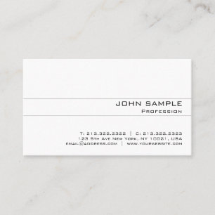 Minimalistisch modern elegant Professional White Visitekaartje