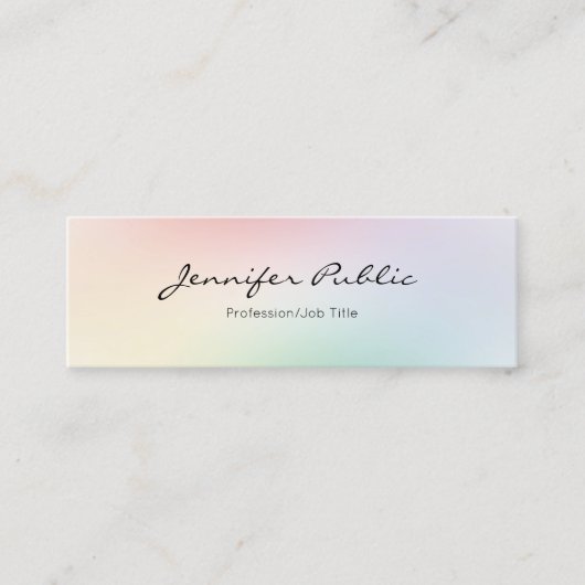 Minimalistisch modern, elegant professioneel kleur mini visitekaartje (Voorkant)