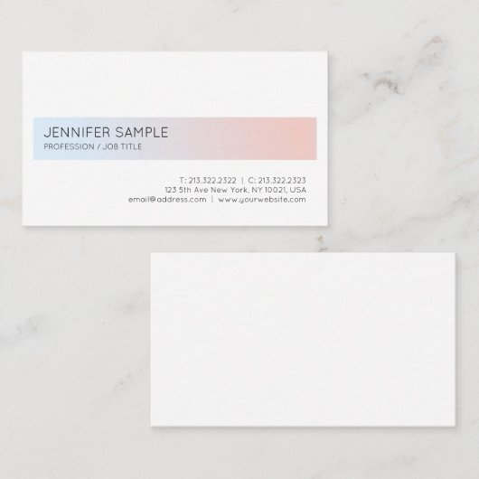 Minimalistisch modern, elegant professioneel platf visitekaartje (Voorkant / Achterkant)