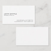 Minimalistisch modern elegant professioneel wit visitekaartje (Voorkant / Achterkant)