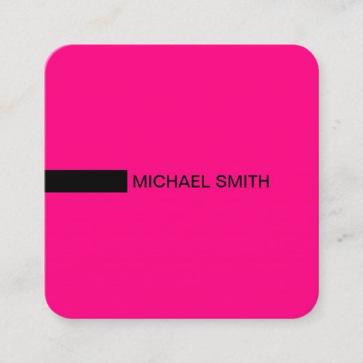 Minimalistisch modern elegant Roos & zwart Vierkante Visitekaartje (Voorkant)