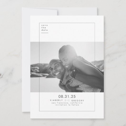 Minimalistisch Modern Elegant Save the Date Photo (Voorkant)