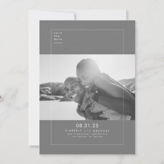 Minimalistisch Modern Elegant Save the Date Photo (Voorkant)
