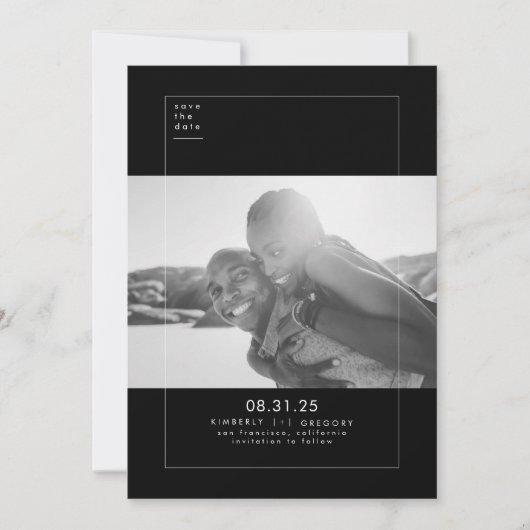Minimalistisch Modern Elegant Save the Date Photo (Voorkant)