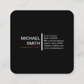 Minimalistisch modern Elegant Tomato & Black Vierkante Visitekaartje (Achterkant)