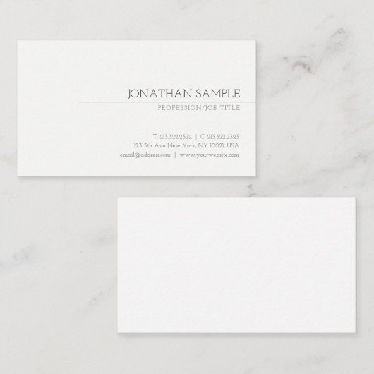 Minimalistisch modern elegant Trendy Professional Visitekaartje (Voorkant / Achterkant)