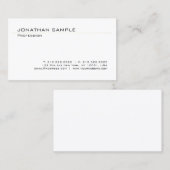 Minimalistisch modern Elegant White Gold Trendy Pl Visitekaartje (Voorkant / Achterkant)