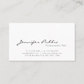 Minimalistisch, modern, elegant wit visitekaartje (Voorkant)