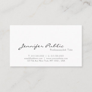 Minimalistisch, modern, elegant wit visitekaartje