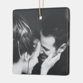 Minimalistisch modern ellegant Full Photo Wedding Keramisch Ornament (Links)