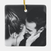 Minimalistisch modern ellegant Full Photo Wedding Keramisch Ornament (Voorkant)