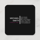 Minimalistisch modern ellegant, hot roze en zwart vierkante visitekaartje (Achterkant)