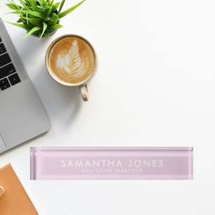 Minimalistisch Modern Executive Roze Bureaunaam Bo Naambordje