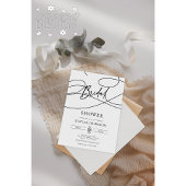 Minimalistisch modern Fancy script "bruids" douche Kaart