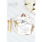Minimalistisch modern Fancy script "Menu" bruiloft Menu