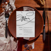 Minimalistisch modern Fancy script "Menu" bruiloft Menu