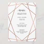 Minimalistisch modern Faux-Roos Gold in het witte  Menu (Voorkant)