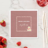 Minimalistisch modern Floral Custom Wedding Napkin Servet (Insitu)
