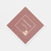 Minimalistisch modern Floral Custom Wedding Napkin Servet (Hoek)