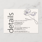 Minimalistisch Modern Floral Dusty Plum en Buff Informatiekaartje (Voorkant)