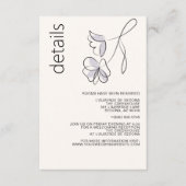 Minimalistisch Modern Floral Dusty Plum en Buff Informatiekaartje (Voorkant)