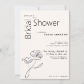 Minimalistisch Modern Floral Dusty Plum en Buff Kaart (Voorkant)