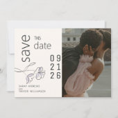 Minimalistisch Modern Floral Dusty Plum en Buff Kaart (Voorkant)