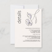 Minimalistisch Modern Floral Dusty Plum en Buff RSVP Kaartje (Voorkant)