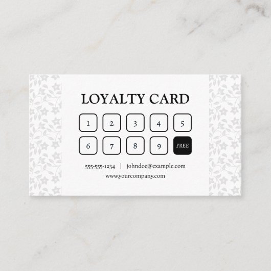 Minimalistisch Modern Floral Initiaal Haarstylist Klantenkaartje (Voorkant)