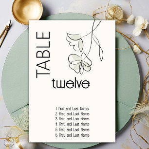 Minimalistisch Modern Floral Muted Sage en Buff Kaart