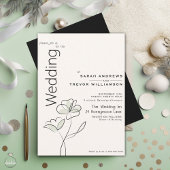 Minimalistisch Modern Floral Muted Sage en Buff Kaart