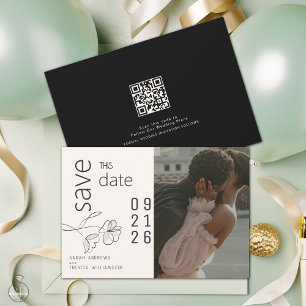 Minimalistisch Modern Floral Muted Sage en Buff Kaart