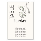 Minimalistisch Modern Floral Muted Sage en Buff Kaart (Achterkant)