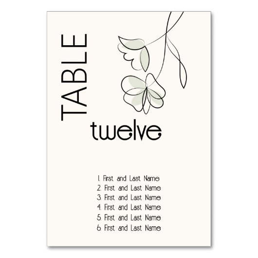 Minimalistisch Modern Floral Muted Sage en Buff Kaart (Voorkant)