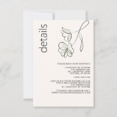 Minimalistisch Modern Floral Muted Sage en Buff RSVP Kaartje (Voorkant)