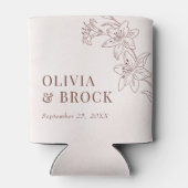 Minimalistisch Modern Floral Sketch Elegant Weddin Blikjeskoeler (Achterkant)