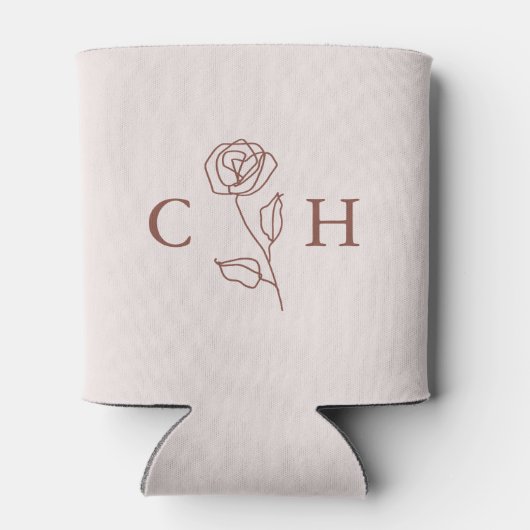 Minimalistisch Modern Floral Sketch Elegant Weddin Blikjeskoeler (Achterkant)