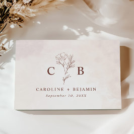 Minimalistisch Modern Floral Sketch Elegant Weddin Gastenboek