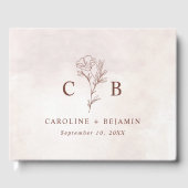 Minimalistisch Modern Floral Sketch Elegant Weddin Gastenboek (Voorkant)