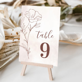 Minimalistisch Modern Floral Sketch Elegant Weddin Kaart