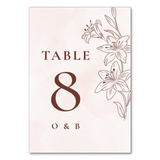 Minimalistisch Modern Floral Sketch Elegant Weddin Kaart (Voorkant)