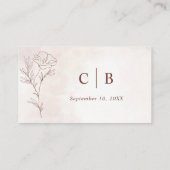 Minimalistisch Modern Floral Sketch Elegant Weddin Plaatskaartje (Achterkant)