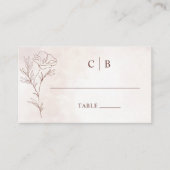 Minimalistisch Modern Floral Sketch Elegant Weddin Plaatskaartje (Voorkant)