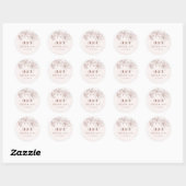 Minimalistisch Modern Floral Sketch Elegant Weddin Ronde Sticker (Vel)
